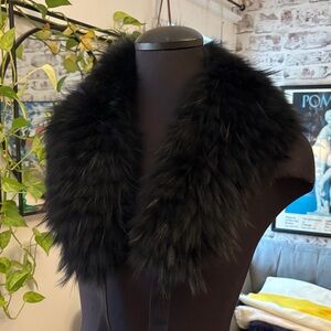 Elegant Black Fur Collar Yves Solomon